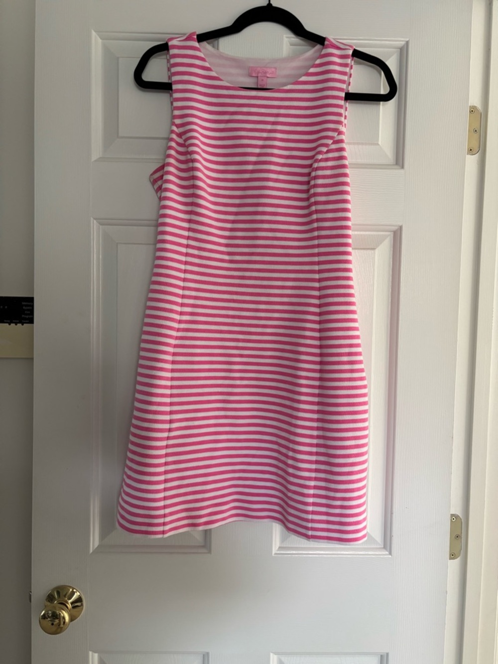 Lilly Pulitzer Pink & White Striped Sleeveless Shift Dress